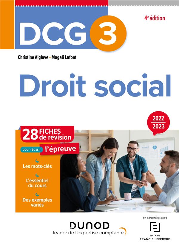 DCG 3 : droit social ; 28 fiches de révision (édition 2022/2023)
