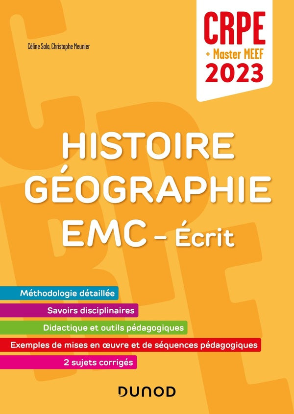 Je prépare : concours professeur des écoles ; histoire, géographie, EMC ; écrit / admissibilité (édition 2023)
