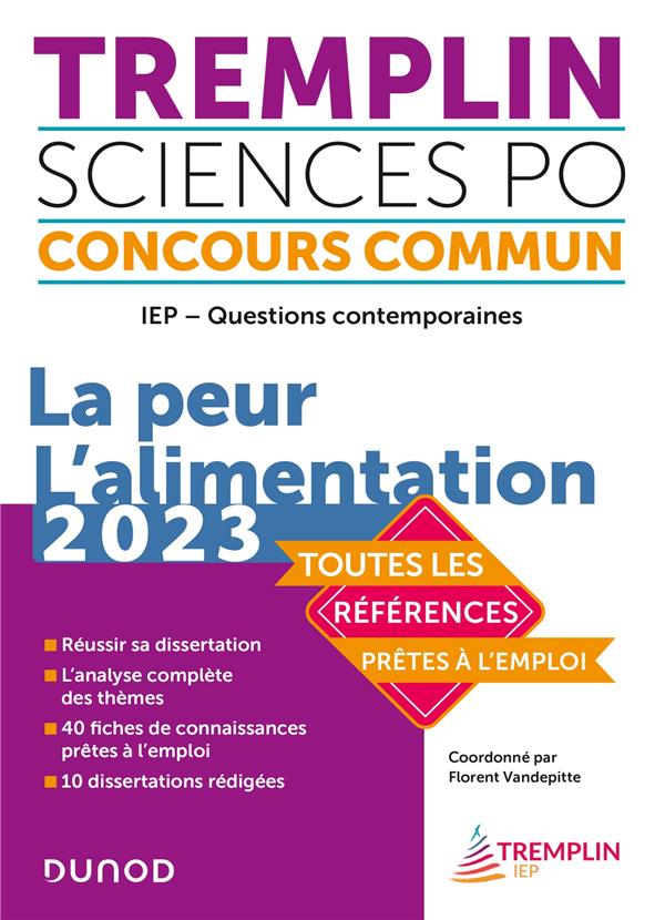 Tremplin concours IEP - questions contemporaines ; la peur ; l'alimentation
