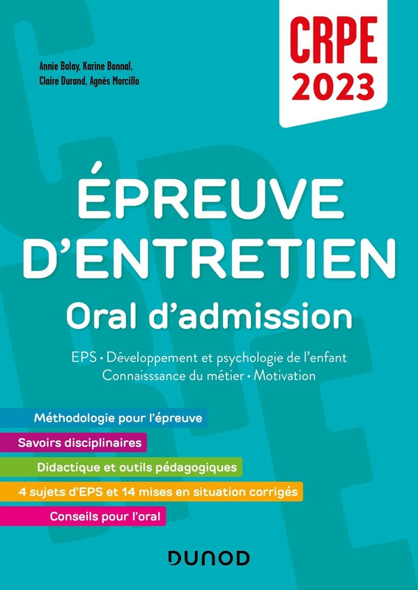 Je prépare : concours professeur des écoles ; épreuve d'entretien ; oral (édition 2023)