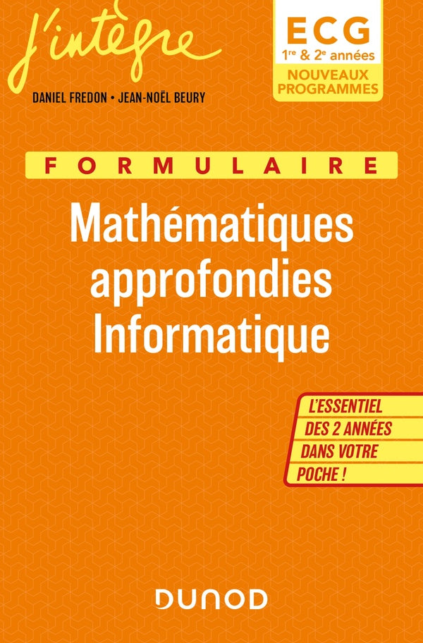 Formulaire mathématiques approfondies, informatique ; ECG 1 & 2