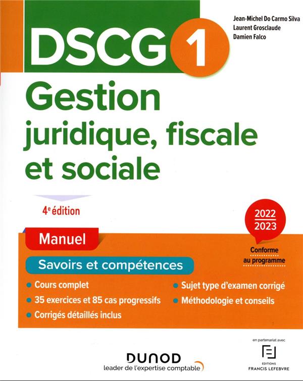 DSCG1 : gestion juridique, fiscale et sociale ; manuel (édition 2022/2023)