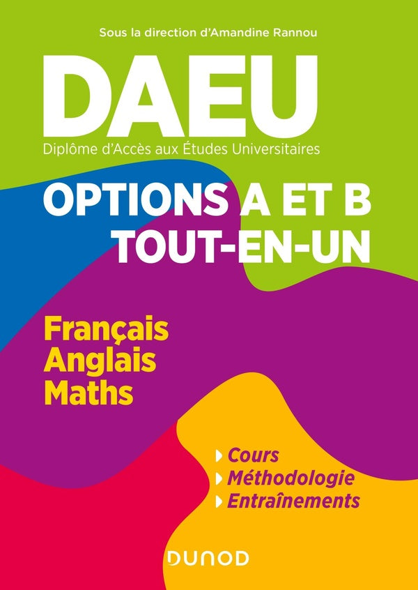 DAEU ; français, anglais, mathématiques ; options A et B ; tout-en-un