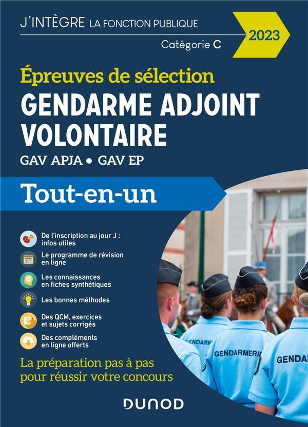épreuves de sélection gendarme adjoint volontaire : GAV APJA - GAV EP ; tout-en-un (édition 2023)