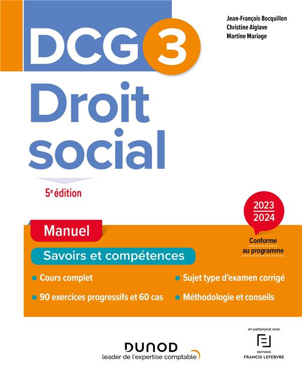 DCG 3 : droit social ; manuel (édition 2023/2024)