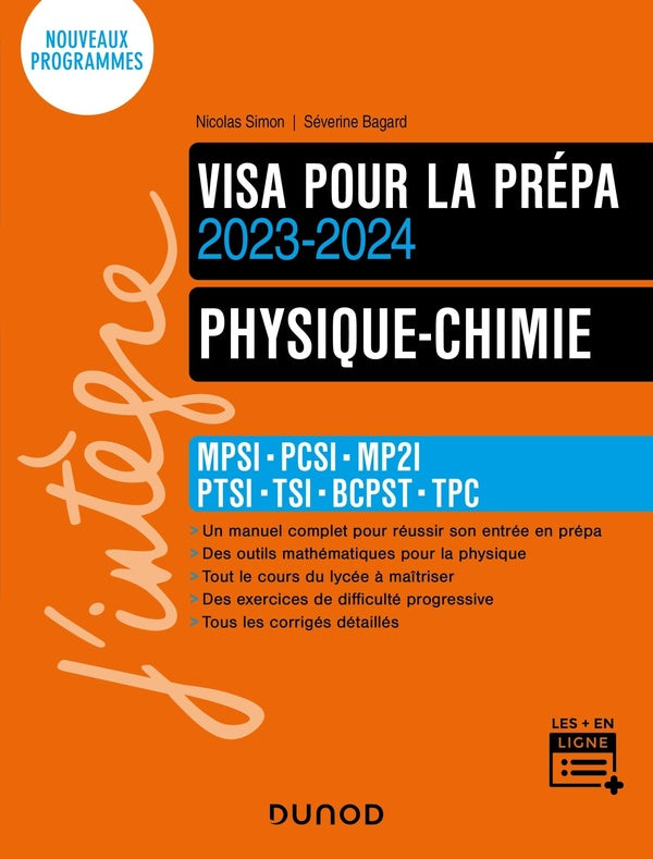 Physique-chimie ; MPSI-PCSI-MP2I-PTSI-TSI-BCPST ; visa pour prépa (édition 2023/2024)