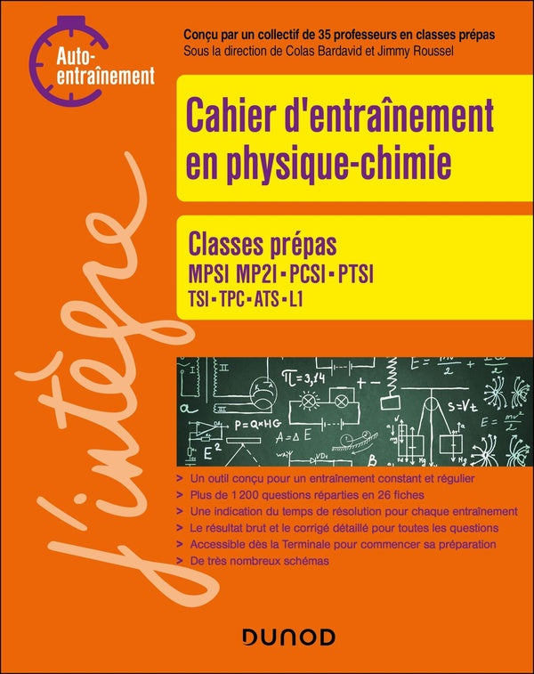 Cahier d'entraînement en physique-chimie ; classes prépas