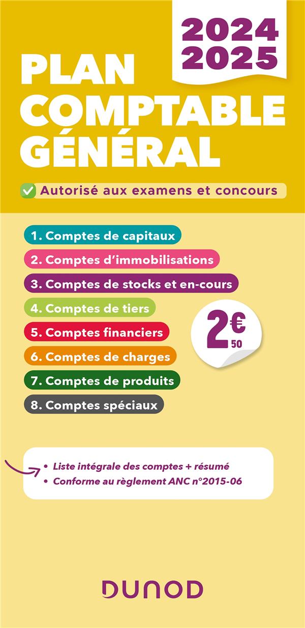 Plan comptable général : Liste intégrale des comptes (édition 2024/2025)