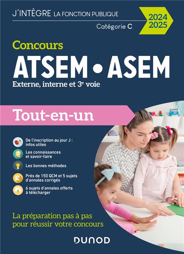 Concours ATSEM ASEM ; Externe, interne et 3e voie ; Catégorie C ; Tout-en-un (édition 2024/2025)