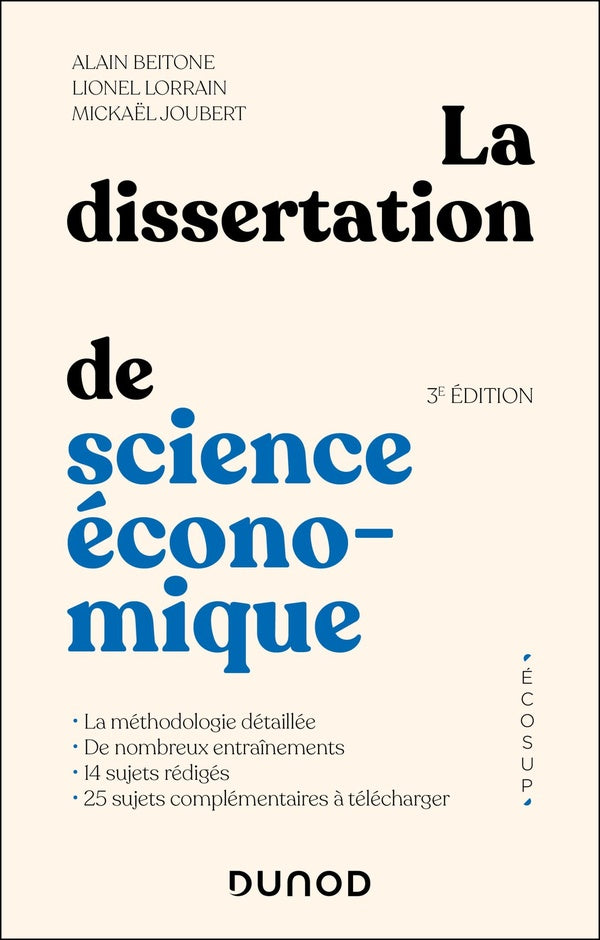 La dissertation de science économique (3e édition)