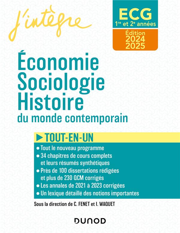 ECG 1 et 2 : Économie, Sociologie, Histoire du monde contemporain ; Tout-en-un (édition 2024/2025)