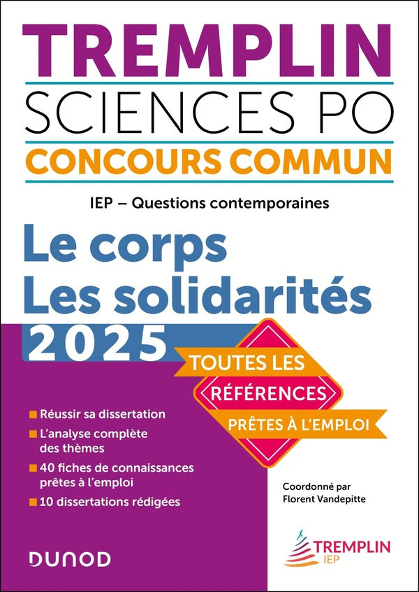 Tremplin Concours IEP questions contemporaines ; le corps. les solidarités (édition 2025)