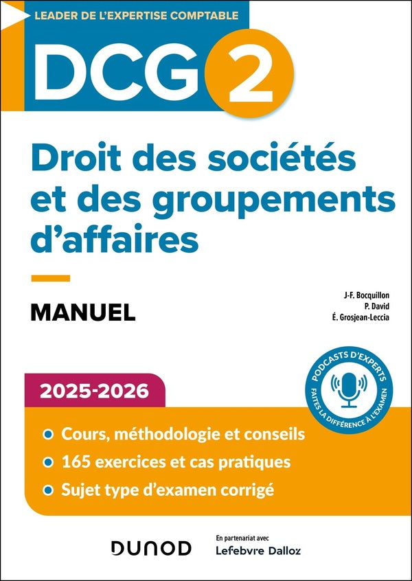DCG 2 : Droit des sociétés et des groupements d'affaires ; Manuel (édition 2025/2026)