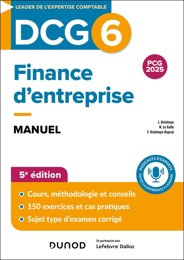 DCG 6 : Finance d'entreprise ; Manuel (5e édition)