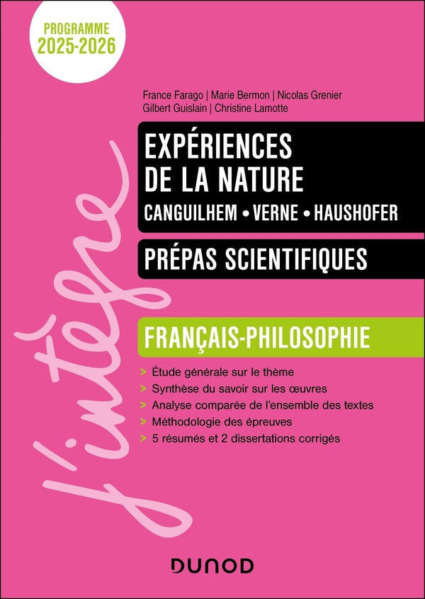 Expériences de la nature ; Prépas scientifiques ; Français-Philosophie (édition 2025/2026)