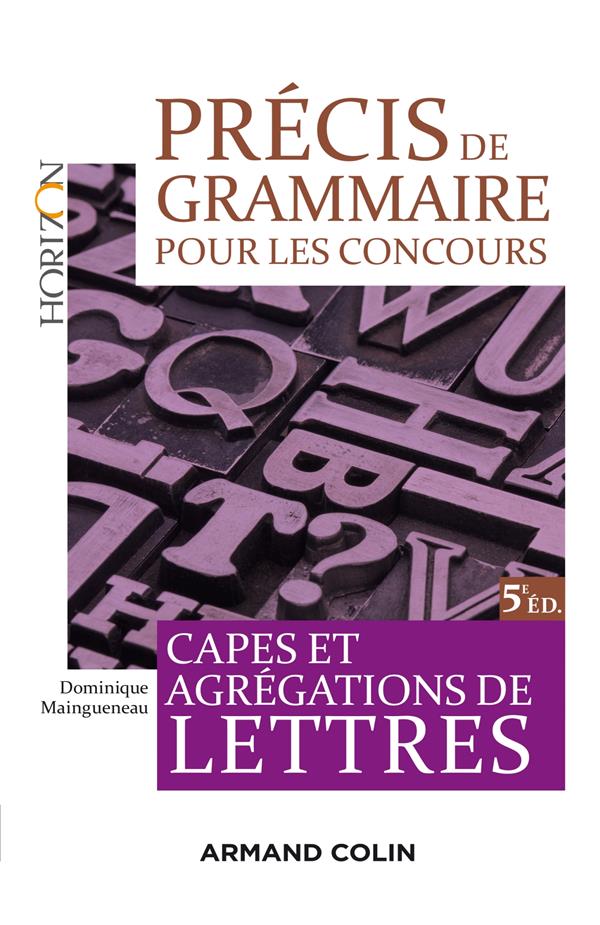 Précis de grammaire ; capes et agrégation de lettres