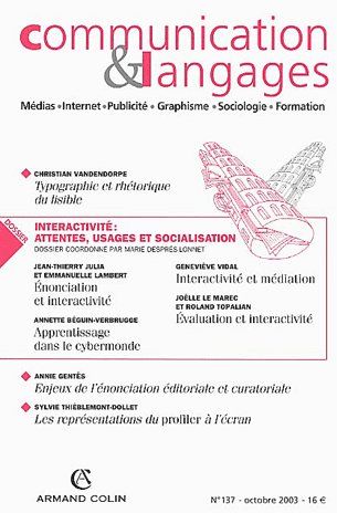 Communication et langage n.137 ; 03/03"