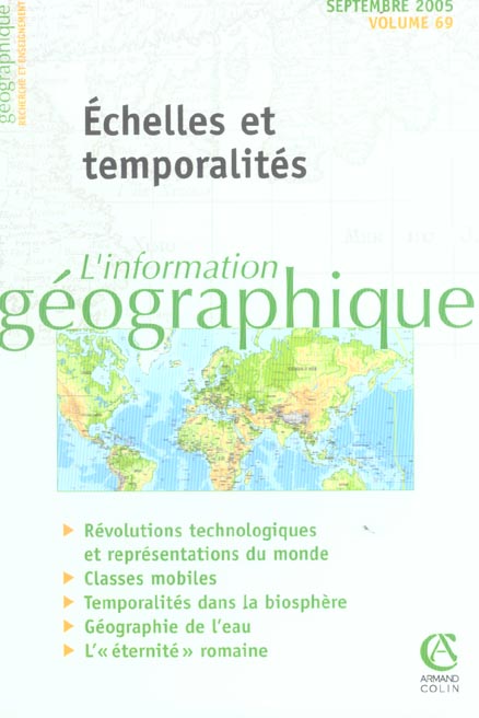 L'information géographique n.69 : échelles et temporalités