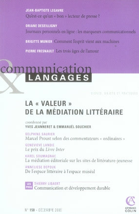 COMMUNICATION ET LANGAGES n.150 : la valeur de la médiation littéraire