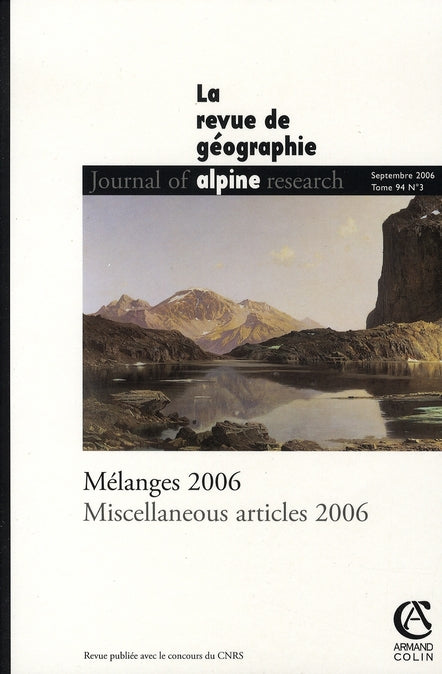 Géographie alpine Tome 94