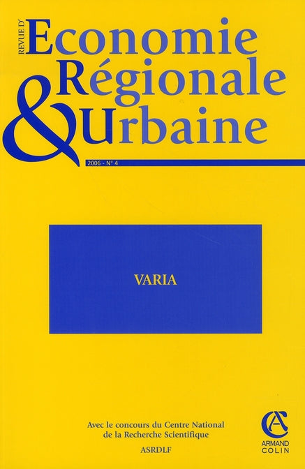 économie régionale urbaine n.4