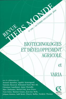 REVUE TIERS-MONDE n.4 : biotechnologies et développement agricoles et varia