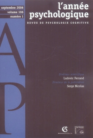 L'année psychologique Tome 106