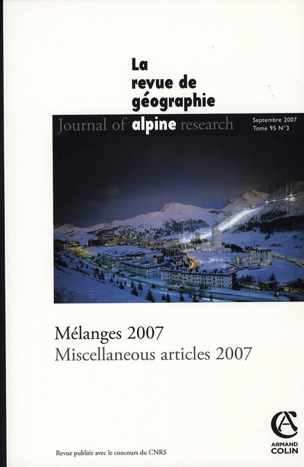 Géographie alpine Tome 95