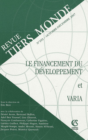 REVUE TIERS-MONDE n.192 : le financement du développement et varia