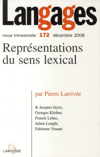Revue langages n.172 : représentations du sens lexical