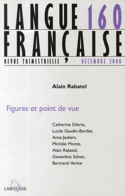 Langue française n.160 : figures et point de vue