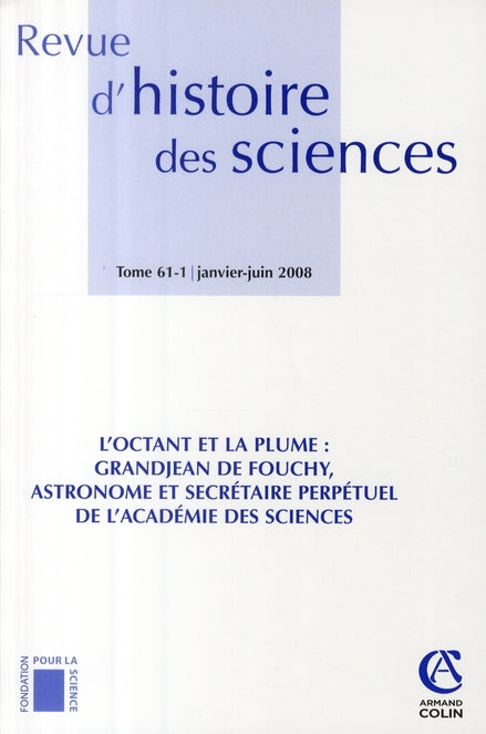 Revue d'histoire des sciences n.61 : l'octant et la plume