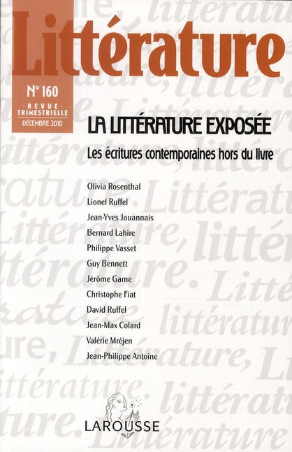 Littérature n.160 : effacement de la poésie ?