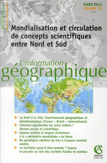 L'information géographique n.75 : mondialisation et circulation de concepts scientifiques entre Nord et Sud