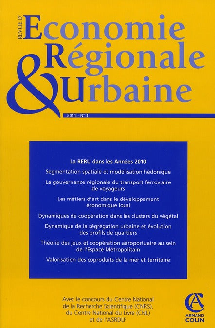 Revue d'économie régionale et urbaine n.1