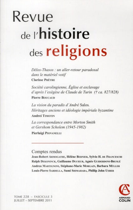 Revue de l'histoire des religions n.228/3