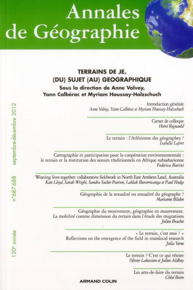 Revue Annales de géographie n.687 : + Tome 688