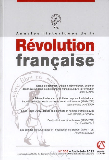 Annales historiques de la révolution française n.368 : avril/juin 2012