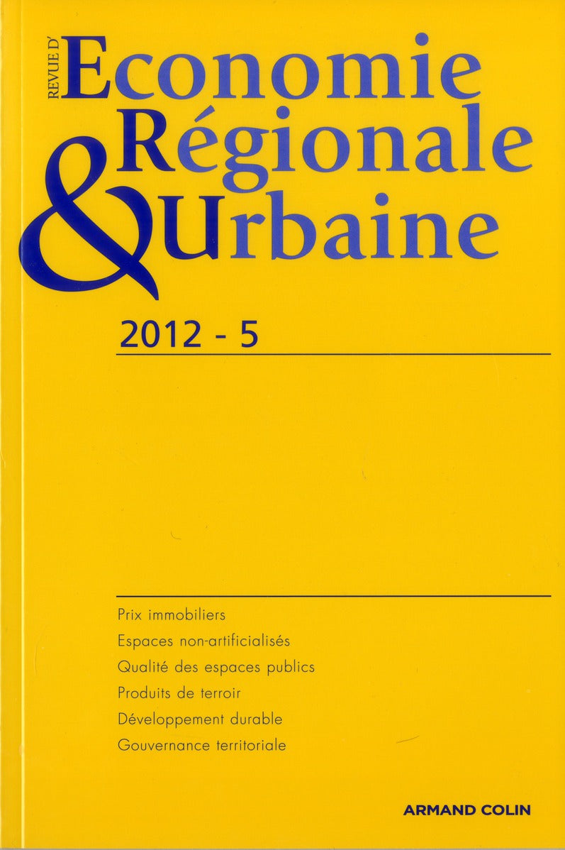 Revue d'économie régionale et urbaine n.5