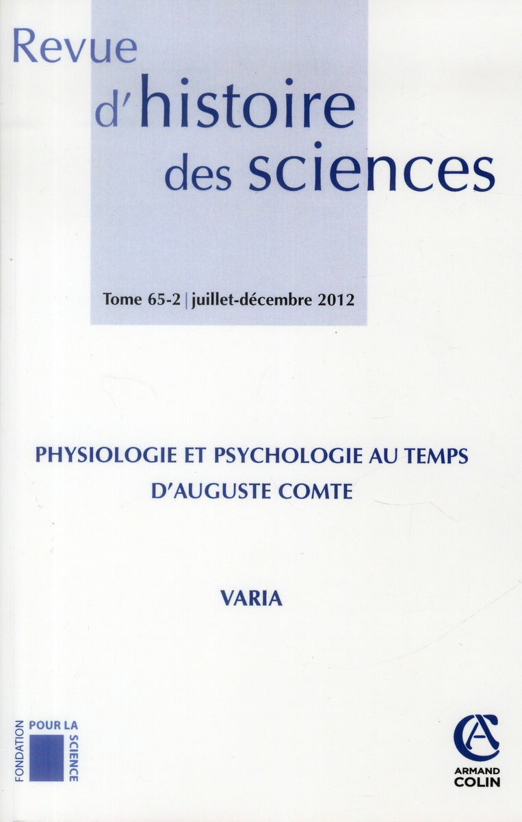 Revue d'histoire des sciences n.65