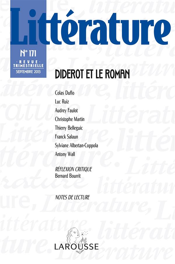 Littérature n.171 : Diderot et le roman