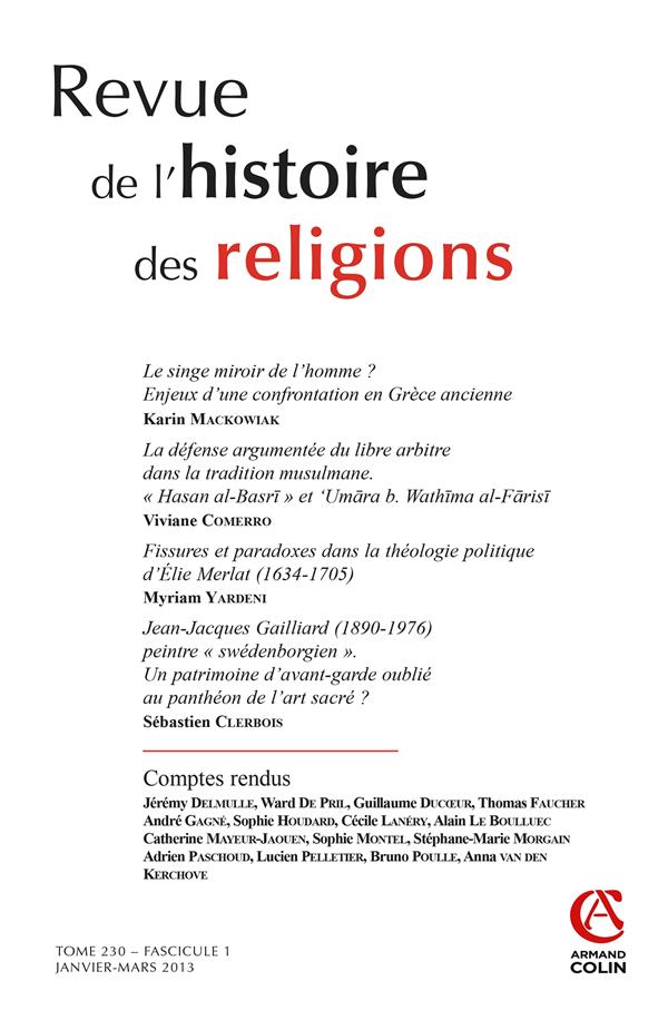 Revue de l'histoire des religions n.230/1