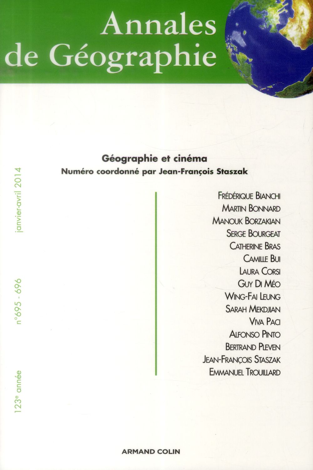 Revue Annales de géographie n.695 : T.696