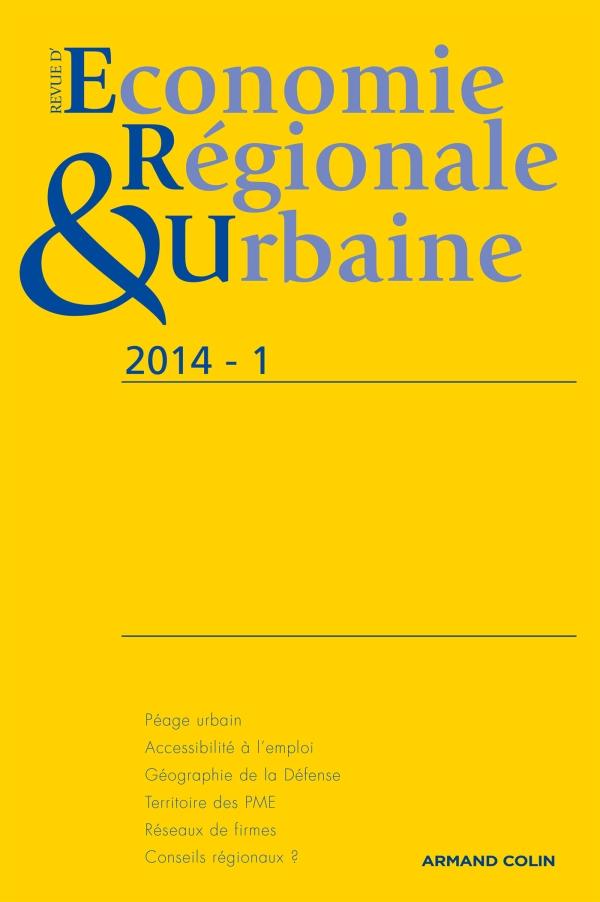 Revue d'économie régionale et urbaine ; n 1/2014