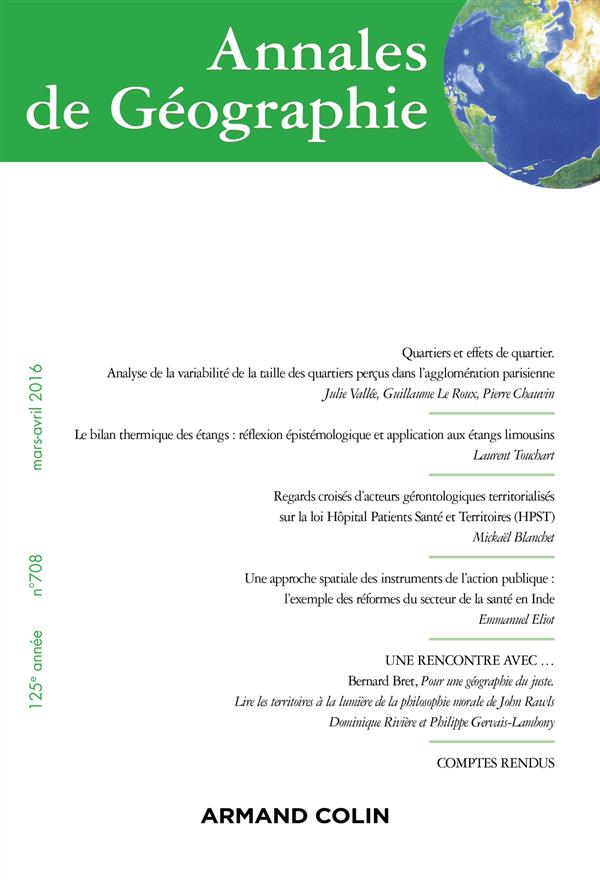 Revue Annales de géographie n.708rv