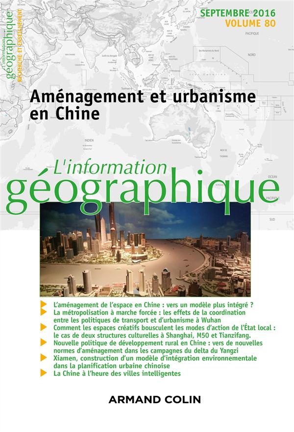 L'information géographique : 3/2016 ; l'aménagement géographique