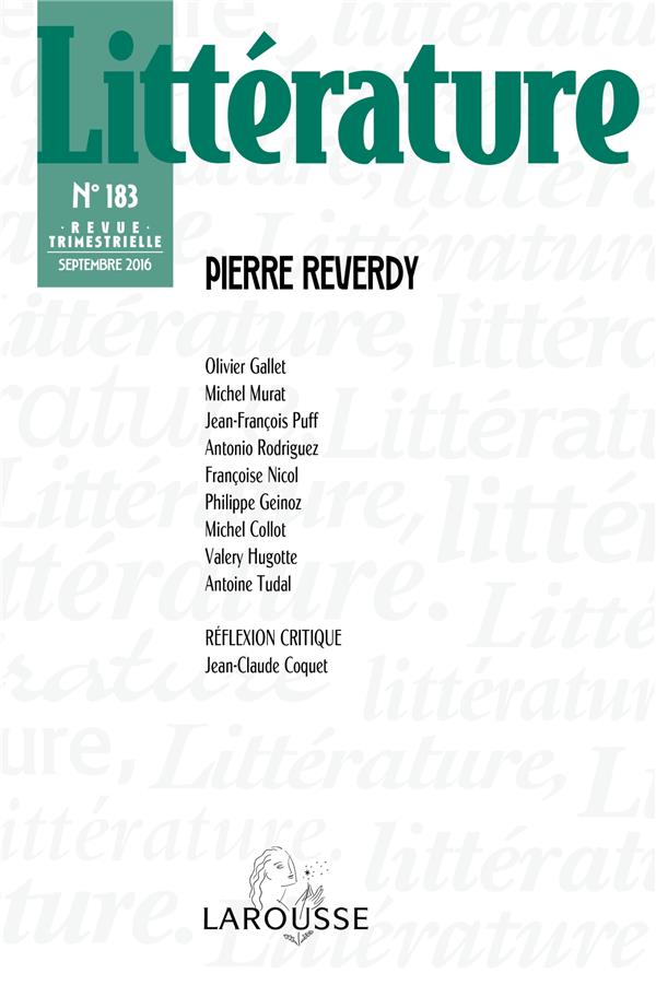 Littérature n.183 : Pierre Reverdy
