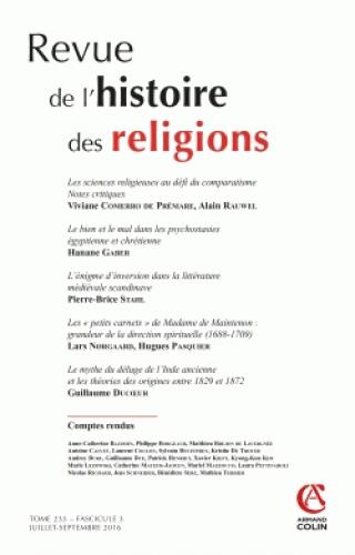 Revue de l'histoire des religions : 3/2016 ; varia