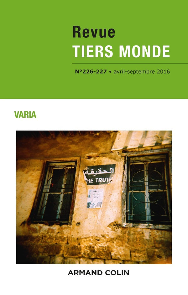 REVUE TIERS-MONDE n.226 : 227 ; 2-3/2016 ; varia