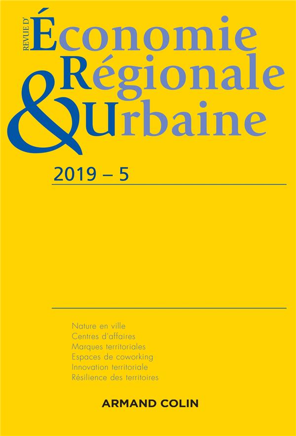 Revue d'économie régionale et urbaine n.2019-5 : varia